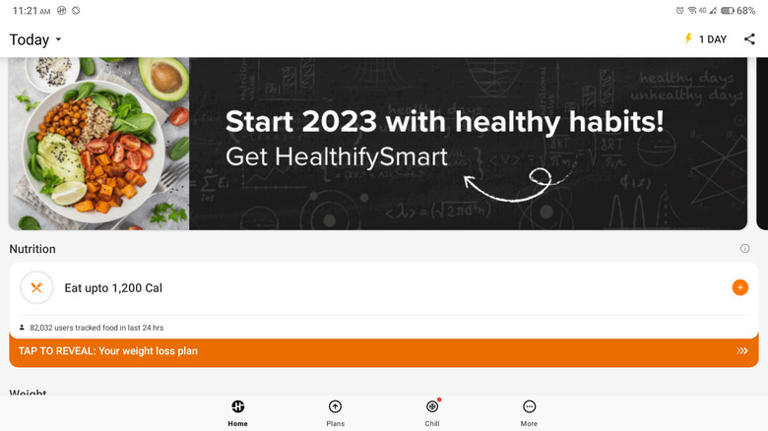 healthifyme home page