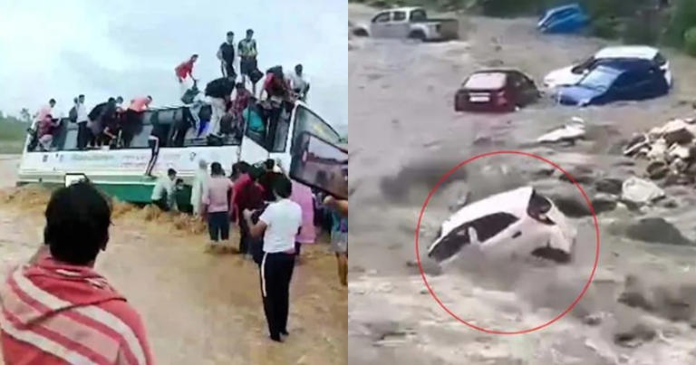  Terrifying Videos From Hills Show Rivers Sweeping Away Cars, Bridges And Everything On The Way 