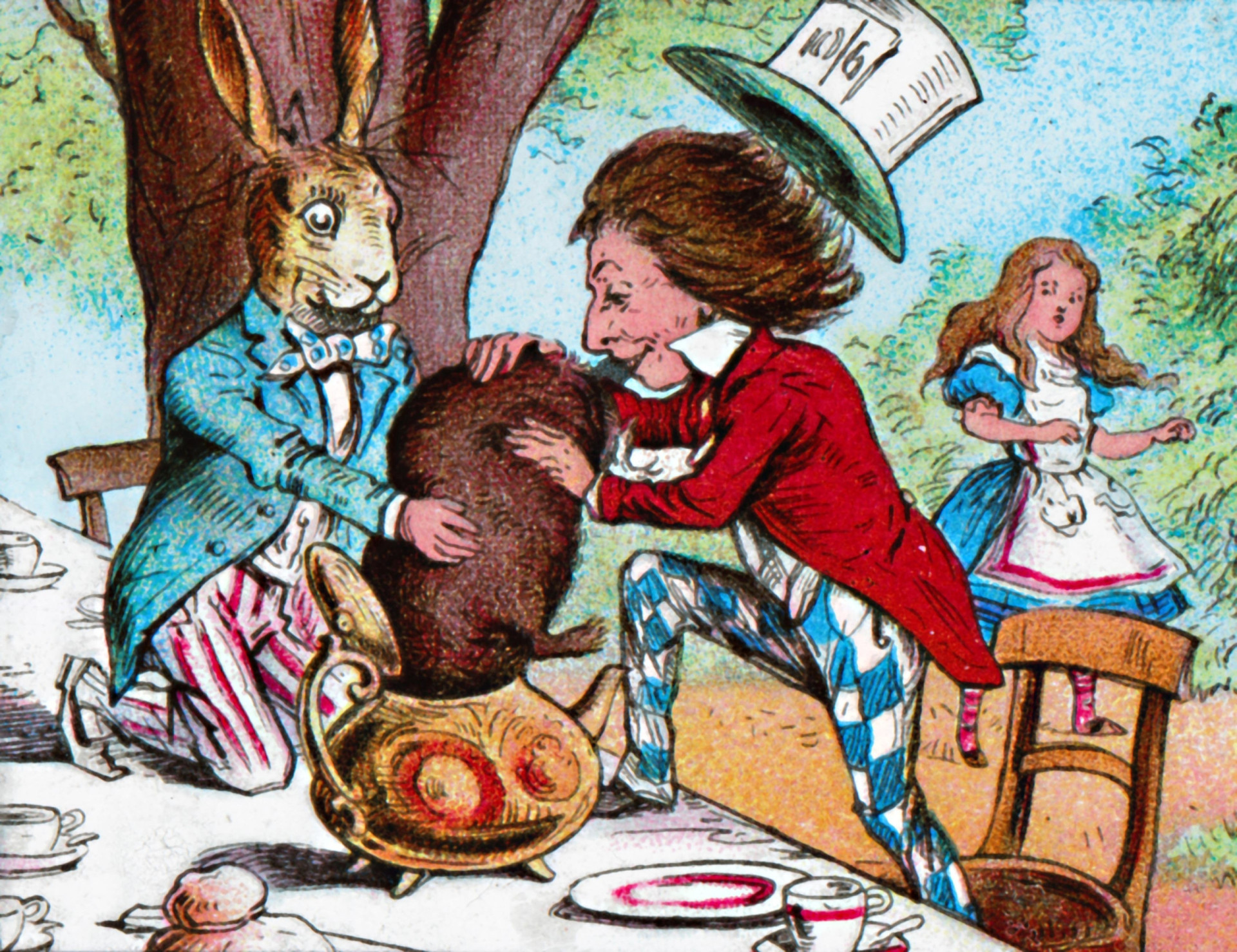 <p>Besides Alice, the previously described Mad Hatter's tea party numbers the March Hare and the Dormouse as guests. "Mad as a March hare" is an even older proverb than "<a href="https://www.starsinsider.com/lifestyle/502230/common-phrases-that-sound-terrifying-when-taken-literally" rel="noopener">mad as hatter</a>." A March hare describes a brown hare in the breeding season, noted for its leaping, boxing, and odd habit of chasing in circles. The dormouse, meanwhile, is slow and sleepy and constantly bullied by the Hatter and March Hare.</p><p>You may also like:<a href="https://www.starsinsider.com/n/304638?utm_source=msn.com&utm_medium=display&utm_campaign=referral_description&utm_content=558001en-en"> Funny celebrity moments: pranksters on the red carpet</a></p>