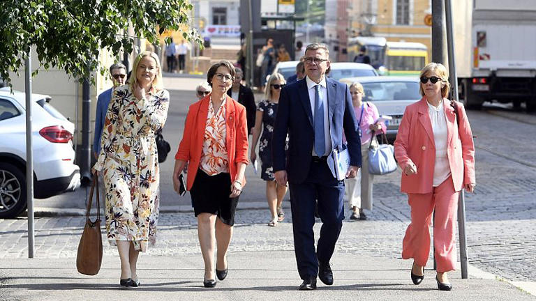 Die Vorsitzenden der vier Parteien der Regierung Finnlands AFP