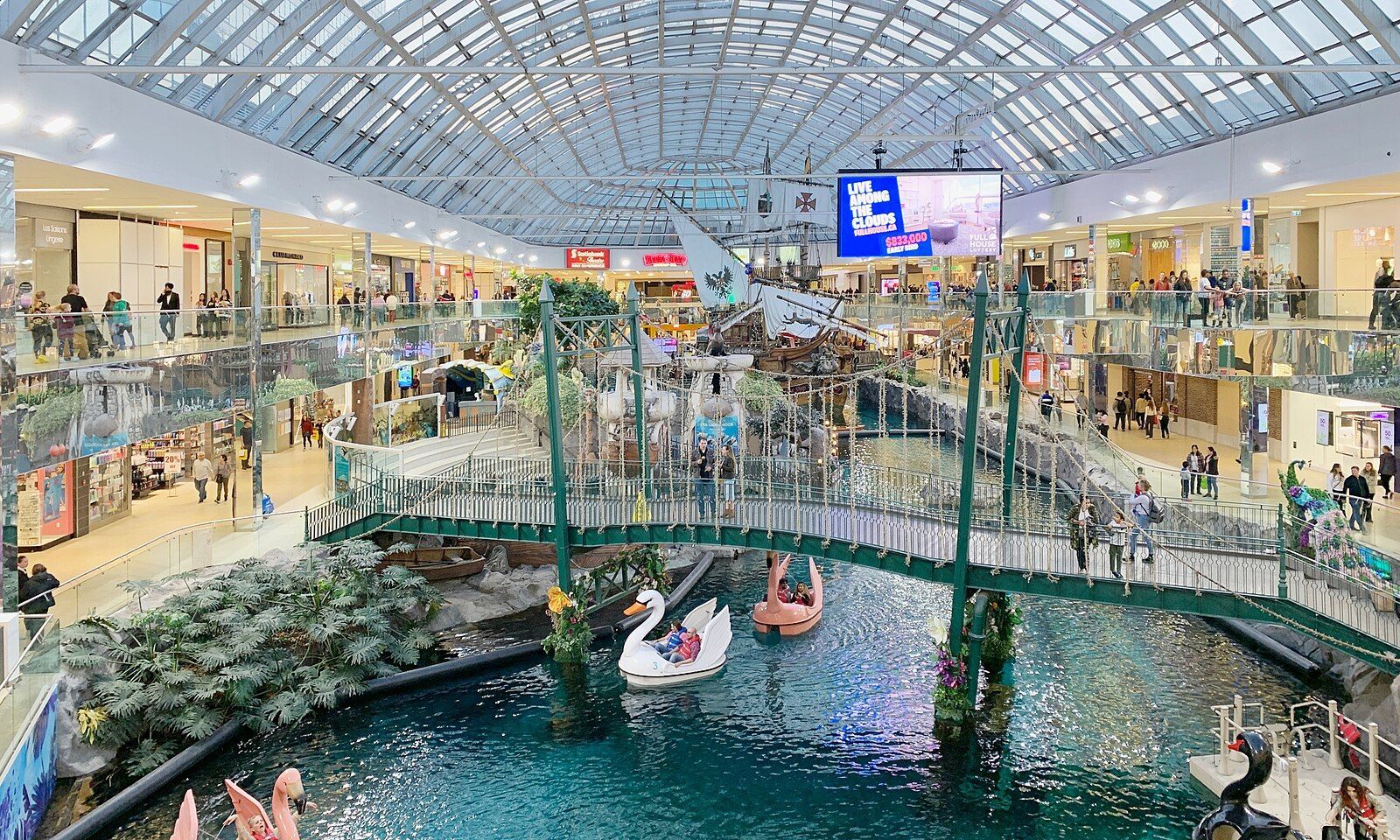 <p>Proudly carrying the title of North America’s Largest Mall each year, <a href="https://www.wem.ca/">West Edmonton Mall</a> attracts tourists in the millions with its 800 stores and services, more than 100 dining options, an urban bazaar, a zoo, a skating rink, a mini-golf course, water slides, an amusement park, an artificial lake, and more across 490,000 square meters (5.3 million square feet)—the size of a small city! While this mall is a hoot for families and visitors from all walks of life, it doesn’t come cheap. If you’re going to visit Alberta, you could skip this indoor tourist trap in favour of Alberta’s natural attractions, like <a href="https://www.travelalberta.com/places-to-go/albertas-regions/canadian-rockies">the Canadian Rockies</a>.</p>