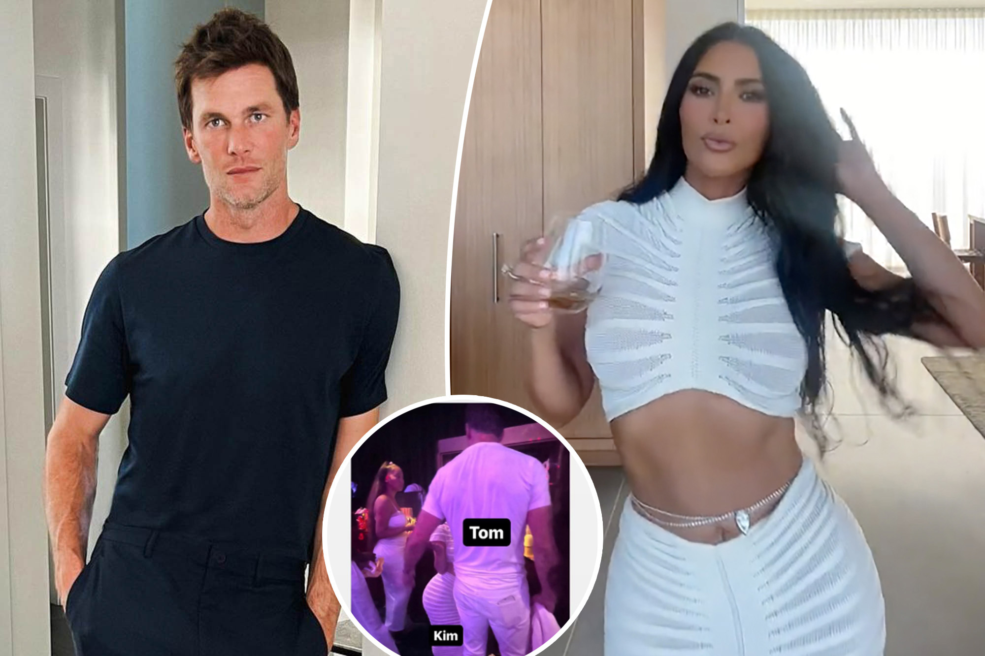 Kim Kardashian and Tom Brady pictured together at Michael Rubin’s