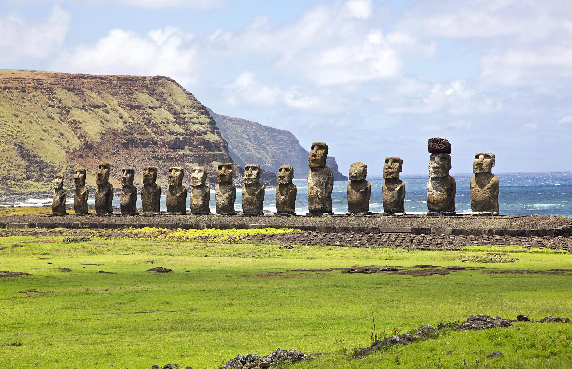 <p>This UNESCO-protected Chilean island is best known for its moai, hundreds of stone statues scattered around the landscape. Dating from between AD 1100 and 1680, some are almost whole figures, some are just giant heads, but how they were moved around the island remains a mystery.</p>  <p><a href="https://www.loveexploring.com/galleries/81415/amazing-places-to-explore-the-worlds-ancient-civilisations?page=1"><strong>Top spots around the world for history lovers</strong></a></p>