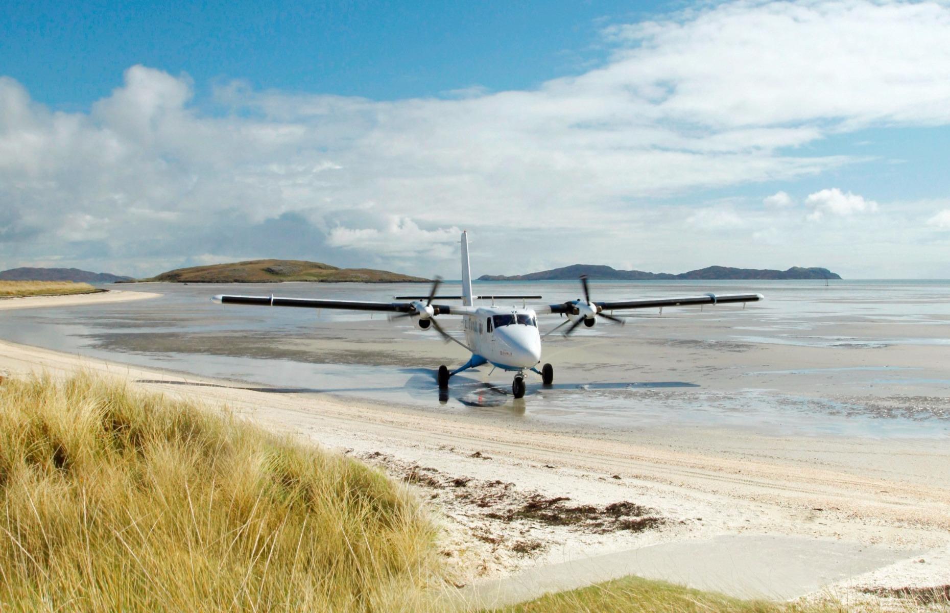 <p>Getting to the remote Scottish island of Barra, in the Outer Hebrides, is as much an adventure as exploring the island itself. The airport here is the only one in the world to use a beach as its runway for scheduled flights – so you step out of your small plane and right onto the sand.</p>  <p><a href="https://www.loveexploring.com/galleries/63818/the-worlds-coolest-airports?page=1"><strong>These are the world's coolest airports</strong></a></p>