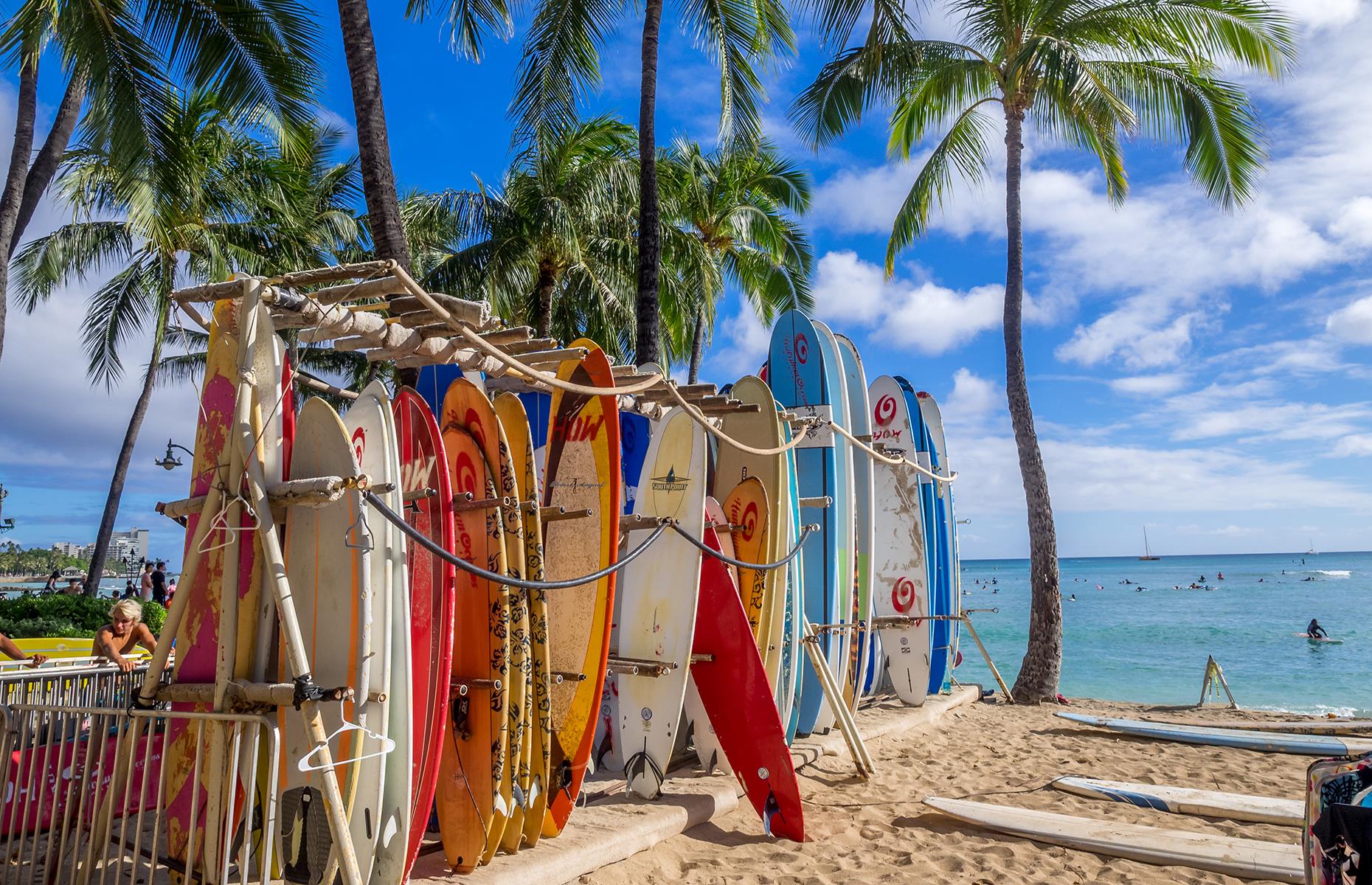 If you love catching waves – or want to learn how – you can't do better than Hawaii. Waikiki, on Oahu, is a place of pilgrimage for surfers from all over the world and there are plenty of surf schools on the beach waiting to show novices the ropes.