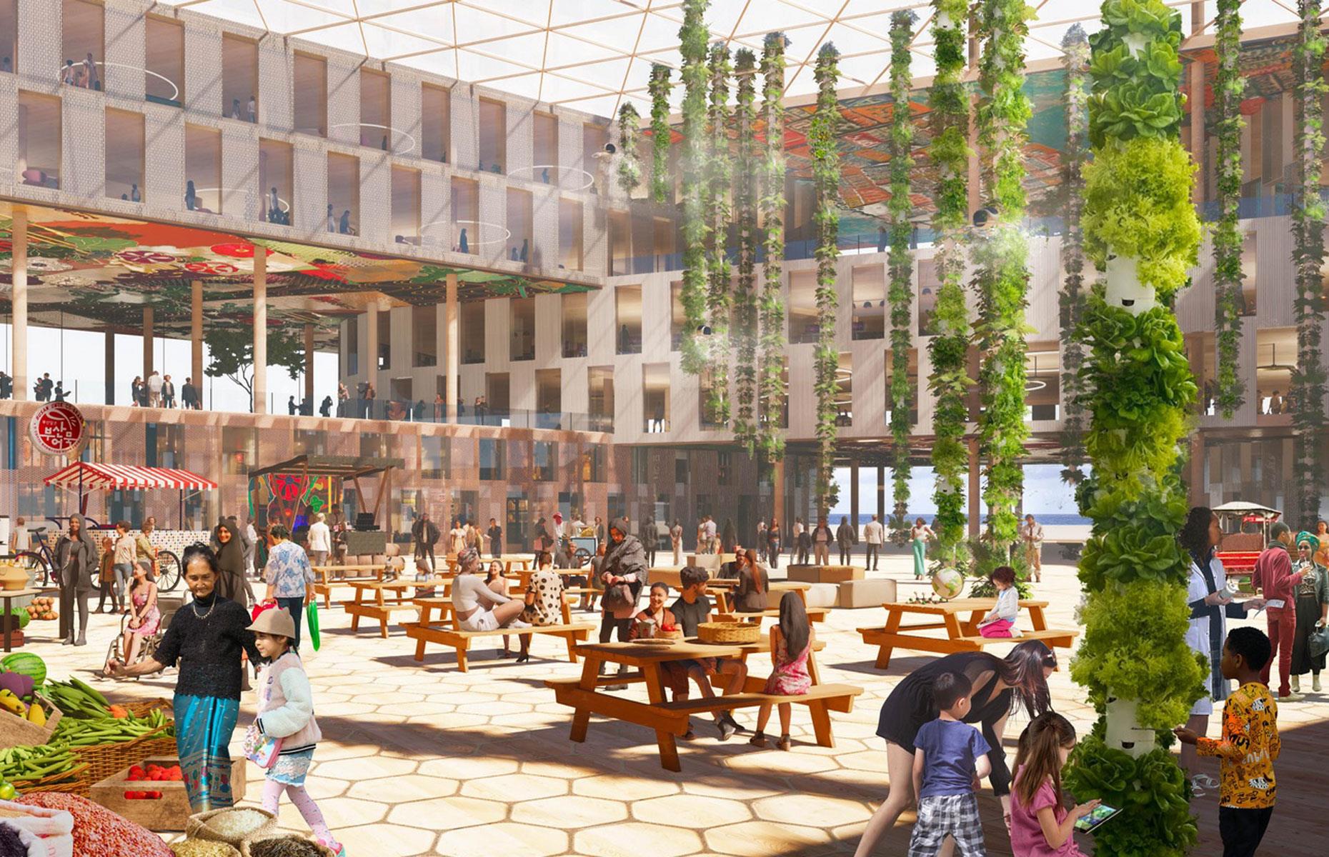 <p>The Research Platform is the city's co-working and maritime study hub and will feature a climate-controlled central atrium and vertical forest farm. The Living Platform is where inhabitants will reside, as you might have guessed. It's set to consist of low-rise residential towers made from bamboo, characterful alleys with local food sellers and stores, and a public park that will host regular cultural activities. The Lodging Platform will complement its two siblings with an eco-hotel and retail stores, organic restaurants and greenhouses and several communal terraces.</p>