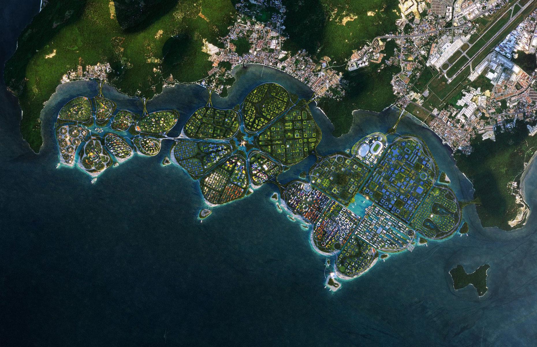 <p>In 2020, Telosa designer BIG, together with architectural firms Hijjas and Ramboll, won an international competition launched by the Penang State Government to come up with a sustainable master plan for three completely new isles off the south coast of Penang Island. Fittingly called <a href="https://big.dk/projects/biodivercity-penang-6542">BiodiverCity</a>, the winning entry imagines the isles as mixed-use 'lilypads' with acres of public beaches, parks and waterfront.</p>