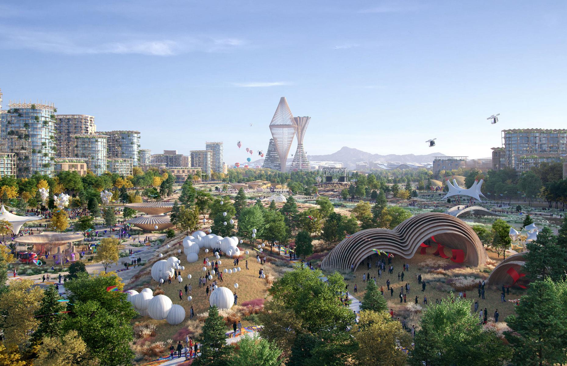 <p>Lore has hired <a href="https://big.dk/">Bjarke Ingels Group (BIG)</a> to plan the project and the top architecture firm hasn't disappointed. They've created wow-factor renderings of the futuristic city, which will eventually occupy a 150,000-acre site somewhere in the arid west of the US. Telosa's centerpiece is a lattice-like skyscraper called the Equitism Tower. Located in the middle of a sprawling park dotted with vibrant public spaces, this “beacon of the city” will serve as a social hub, a water storage and solar-power facility and a vertical farm producing food for the denizens.</p>