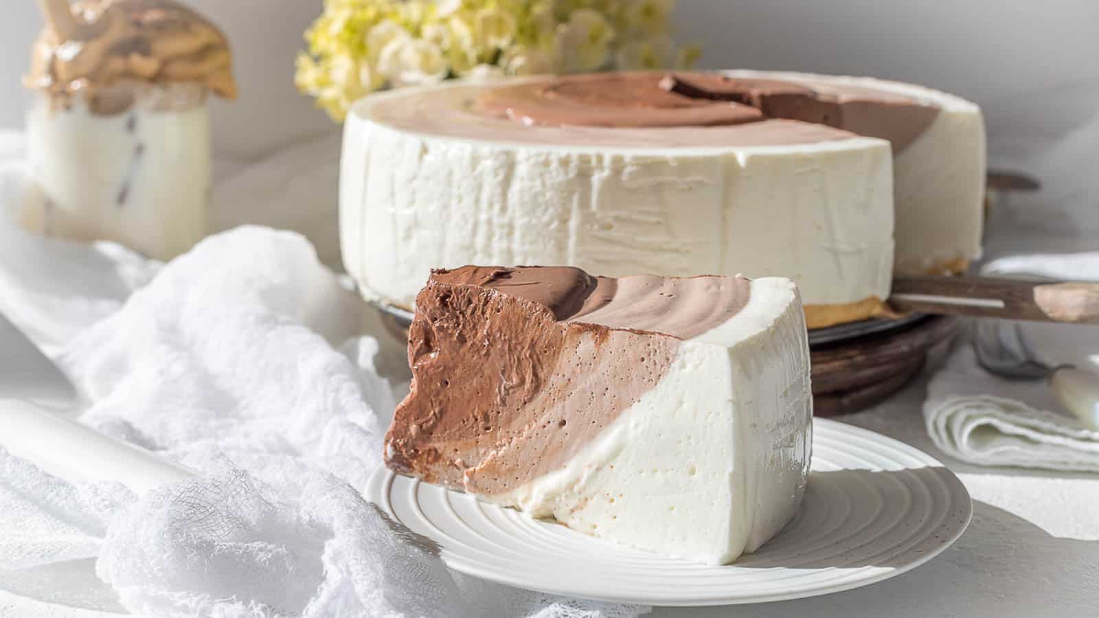 <p>This fail-proof no bake no crust Yogurt Chocolate Ripple Cheesecake is super quick and easy to make especially during summer when no oven is wanted. This sugar-free and low carb cheesecake recipe feel as if you have just gotten 3 different keto desserts in one go. Fully gluten-free, grain-free, and without needing any eggs at all.<br><strong>Get the Recipe: </strong><a href="https://www.lowcarb-nocarb.com/no-bake-chocolate-ripple-keto-cheesecake/?utm_source=msn&utm_medium=page&utm_campaign=msn">Yogurt Chocolate Ripple Cheesecake</a></p>