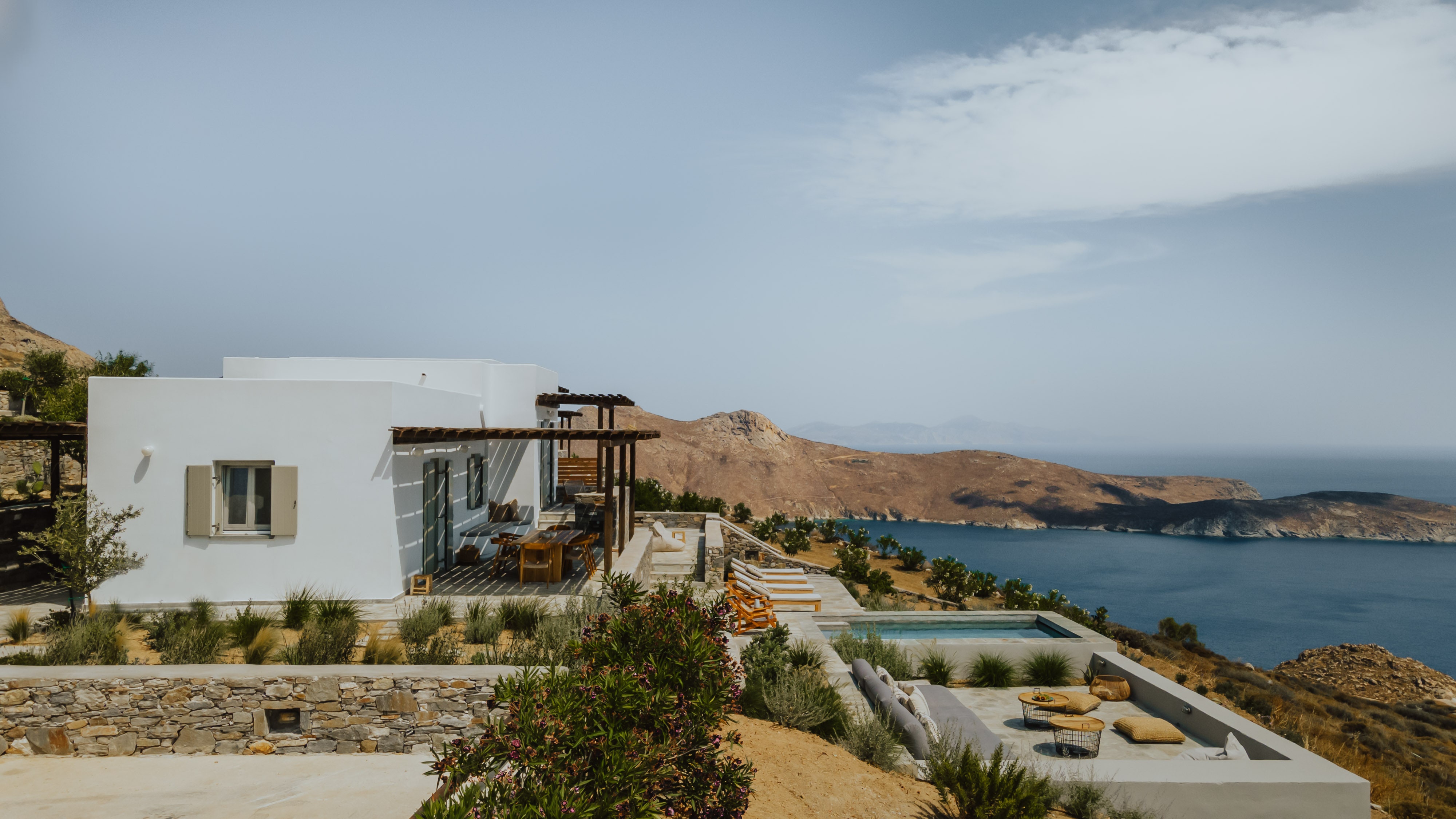 <p><strong>Serifos, Cyclades Islands</strong></p> <p>In this calming Serifos hideaway, perched atop a rugged outcrop, a four-bedroom villa has been reimagined to combine traditional Cycladic architecture and modern design elements. The house is split across multiple levels with interiors purposefully laid bare to promote a sense of calm, while views are available from every corner. Apart from the house next door, the hillside location is wonderfully isolated. Spend days in or by the pool and you’ll never tire of those sweeping sea views.</p> <p><strong>Sleeps:</strong> 8<br> <strong>Price:</strong> From $641 to $1,283 a night</p> <div class="callout"><p><a href="https://cna.st/affiliate-link/Ehjr9t1bfyFgZV2gMR4reDtE5ywy8dy5EwapBXc2EcBtUcYkEVQULn19HKY2kEhmCKeBvyvtc77d8ViJLrZG38mHiqCpSLmmFQt7VZDjA7rfz1pW9BLALgKLQFnp7i6PimYqsBfCUHnyfPfv4GtU4J7fDLzgG" rel="sponsored" title="Book now at Welcome Beyond">Book now at Welcome Beyond</a></p> </div><p>Sign up to receive the latest news, expert tips, and inspiration on all things travel.</p><a href="https://www.cntraveler.com/newsletter/the-daily?sourceCode=msnsend">Inspire Me</a>