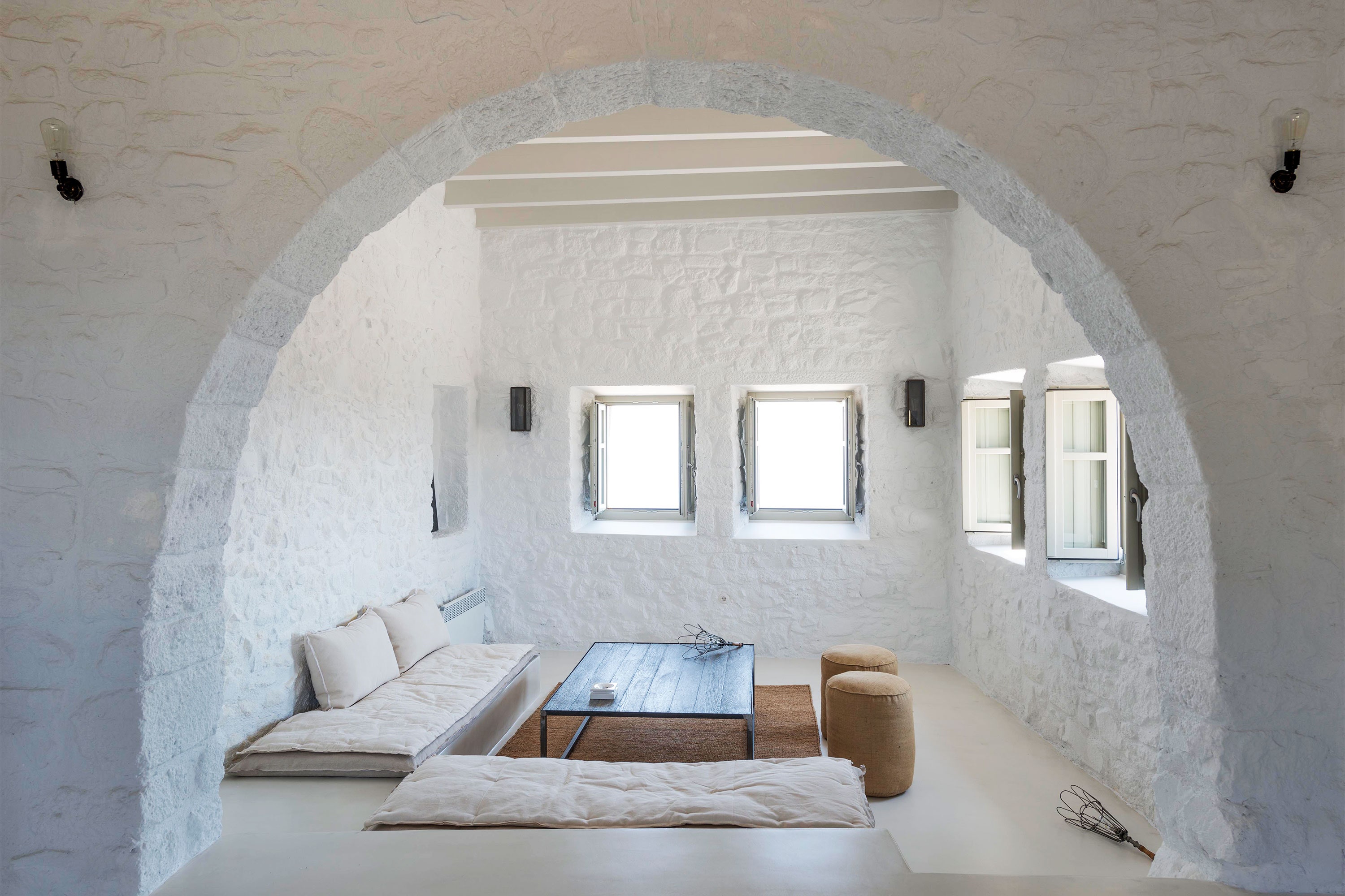 <p><strong>Nisyros, Dodecanese Islands</strong></p> <p>The 17th-century Sterna tower was meticulously restored by local architect Giorgos Tsironis using traditional material and methods. Whitewashed walls carved out of volcanic stone sweep through the open-plan spaces, revealing sunken sitting areas framed by arches, and a couple of cool, crumpled linen bedrooms. The upstairs terrace has one of the most extraordinary views on the little island of Nisyros, looking out as far as Bodrum on the Turkish Riviera.</p> <p><strong>Sleeps:</strong> 4 to 6<br> <strong>Price:</strong> From about $1,964 per week</p> <div class="callout"><p><a href="https://cna.st/affiliate-link/7EaqjGTiGVEZLzw7dtDbaNV19tv3GB292XQUmXXjBeZmXJw4YG2Bg8vEz9PqTk1FA6TSJsjN5dChbJ7BCN9vidpaUyb6Lci1AHPiL6didhLoKhDuAsJZeusPZLF6hxaSgUNnLW4WmgnJERoJkhAmN" rel="sponsored" title="Book now at Hipaway Villas">Book now at Hipaway Villas</a></p> </div><p>Sign up to receive the latest news, expert tips, and inspiration on all things travel.</p><a href="https://www.cntraveler.com/newsletter/the-daily?sourceCode=msnsend">Inspire Me</a>