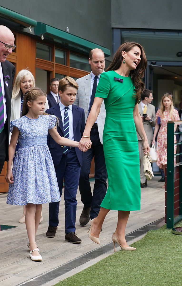 Kate Middleton looks regal in green as she and her family attend the