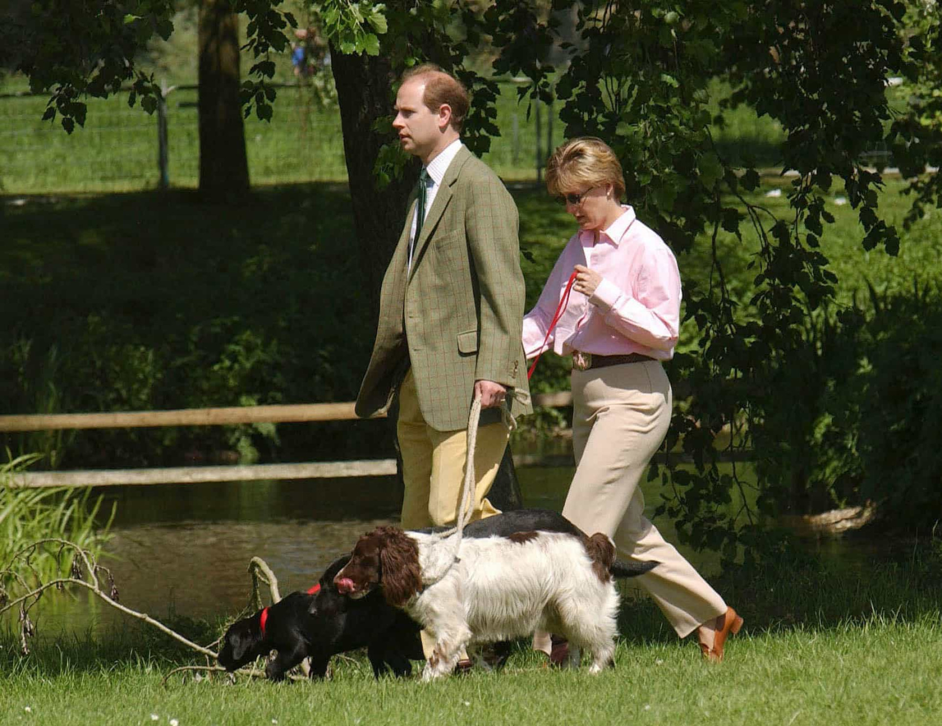 <p>Spulen wir einige Jahre vor: Hier sind Prinz Edward und Sophie, Gräfin von Essex, mit weiteren hübschen Vierbeinern.</p>