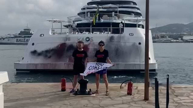 super yacht kaos vandalised