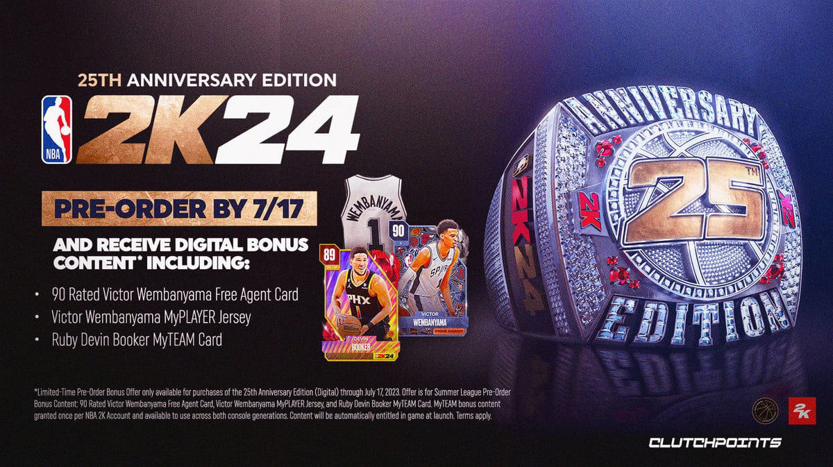 NBA 2K24 25th Anniversary Edition’s Limited PreOrder Bonus Details