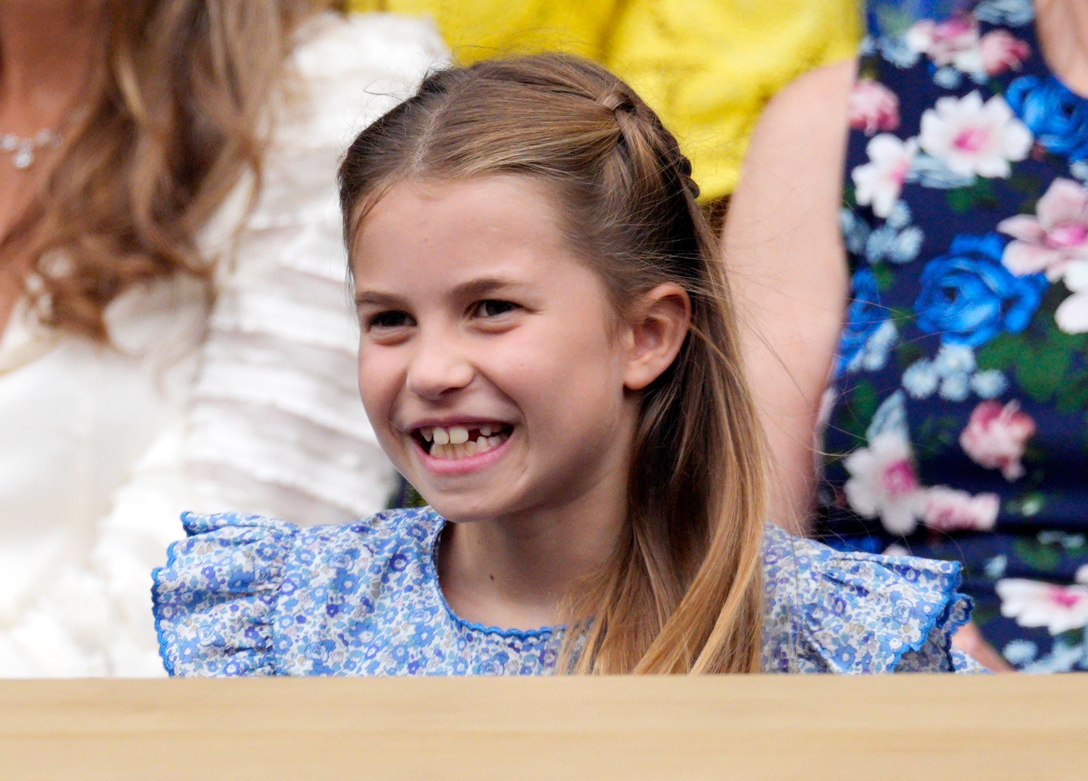 <p>Princess Charlotte was all smiles as she watched the Men's Singles final match from the Royal Box on Centre Court on day 14 of the <a href="https://www.wonderwall.com/celebrity/wimbledon-2023-the-best-pictures-of-royals-and-stars-at-the-tennis-championships-758994.gallery">Wimbledon Tennis Championships</a> at the All England Lawn Tennis and Croquet Club in London on July 16, 2023.</p>