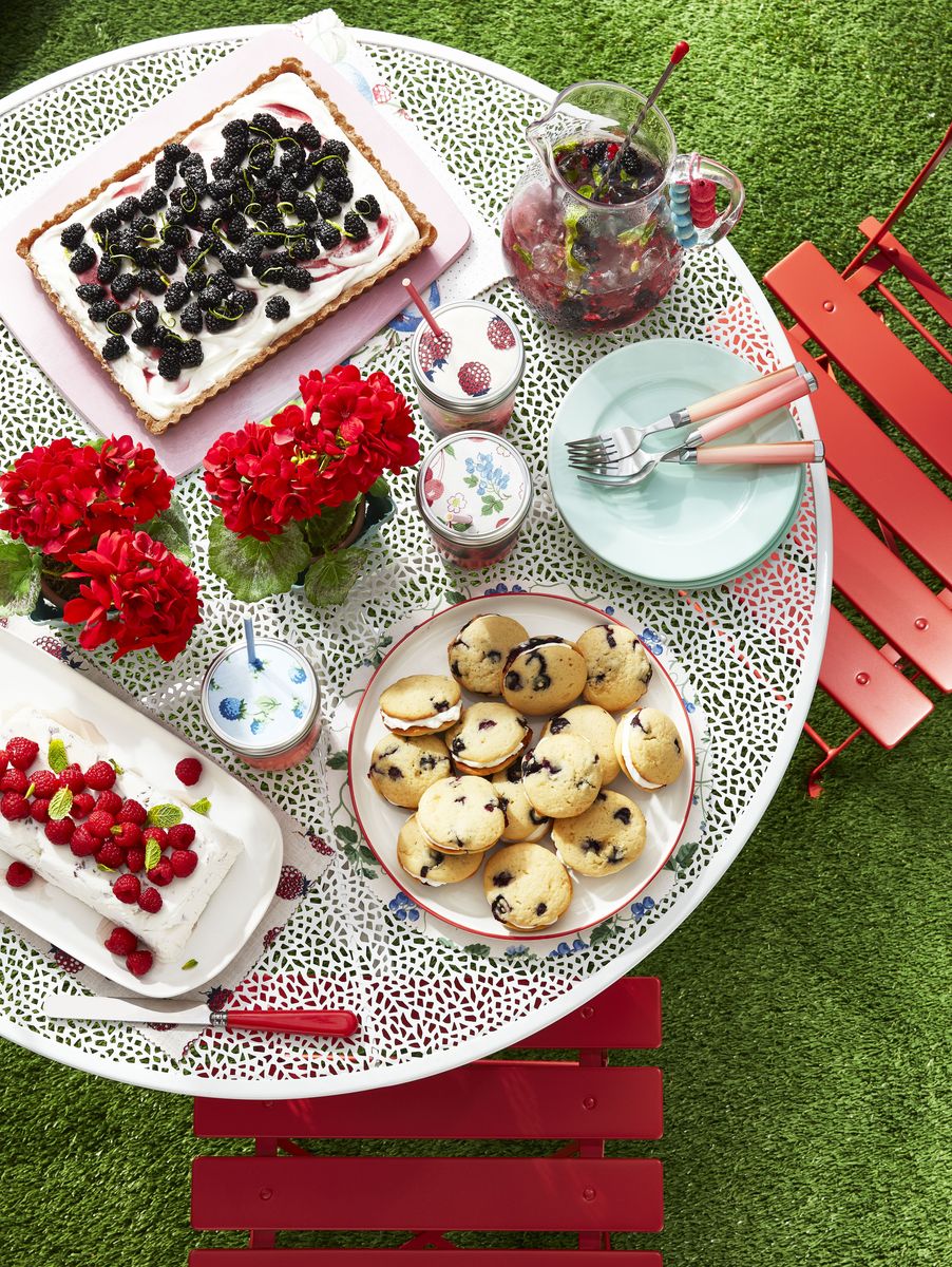 <p>Berries, berries everywhere! A dessert party with berry treats and punch is a fresh idea for spring. Great for a summer celebration, too!</p><p><strong><a href="https://www.countryliving.com/food-drinks/a32352653/raspberry-and-pistachio-semifreddo/">Get the recipe for Raspberry and Pistachio Semifreddo</a>.</strong></p>