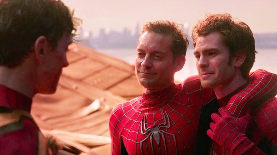 Tom Holland, Tobey Maguire, and Andrew Garfield in <a>Spider-Man: No Way Home</a> (2021)