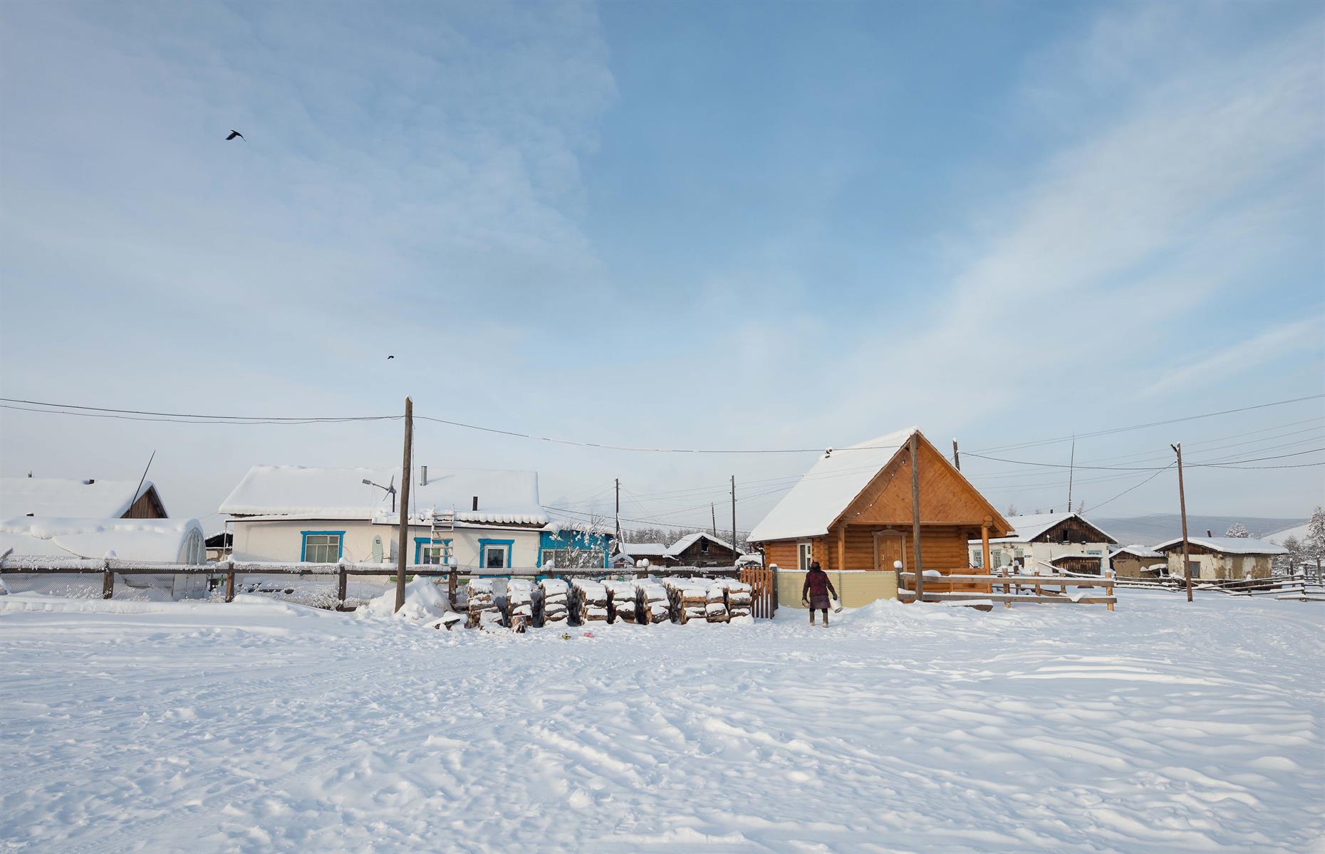 Most residents live off high-protein foods including raw frozen fish, reindeer meat and ice cubes of horse blood to get their nutrients. There are no conveniences in town due to the remote location and in the freezing weather, even pen ink freezes.