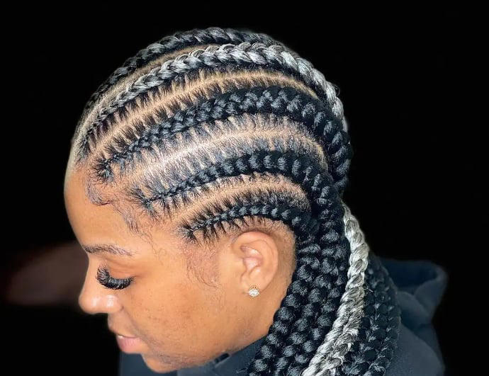 Feed in braids Photo: @rae_beautyparlor Source: Facebook