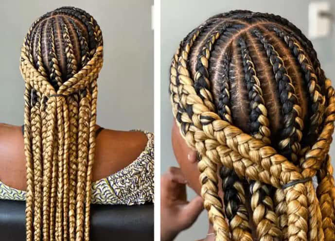Long chunky box braids Photo: @je_adore_dionne Source: Facebook