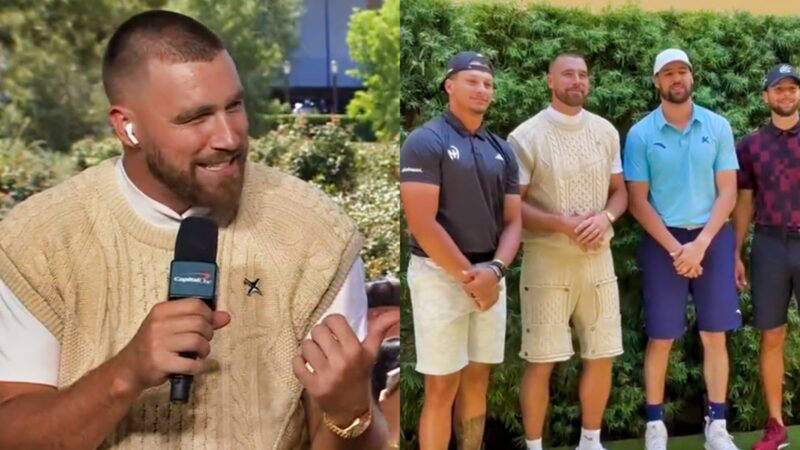 Travis Kelce Turning Heads With His Golf Outfit At TNT's 'The Match' 