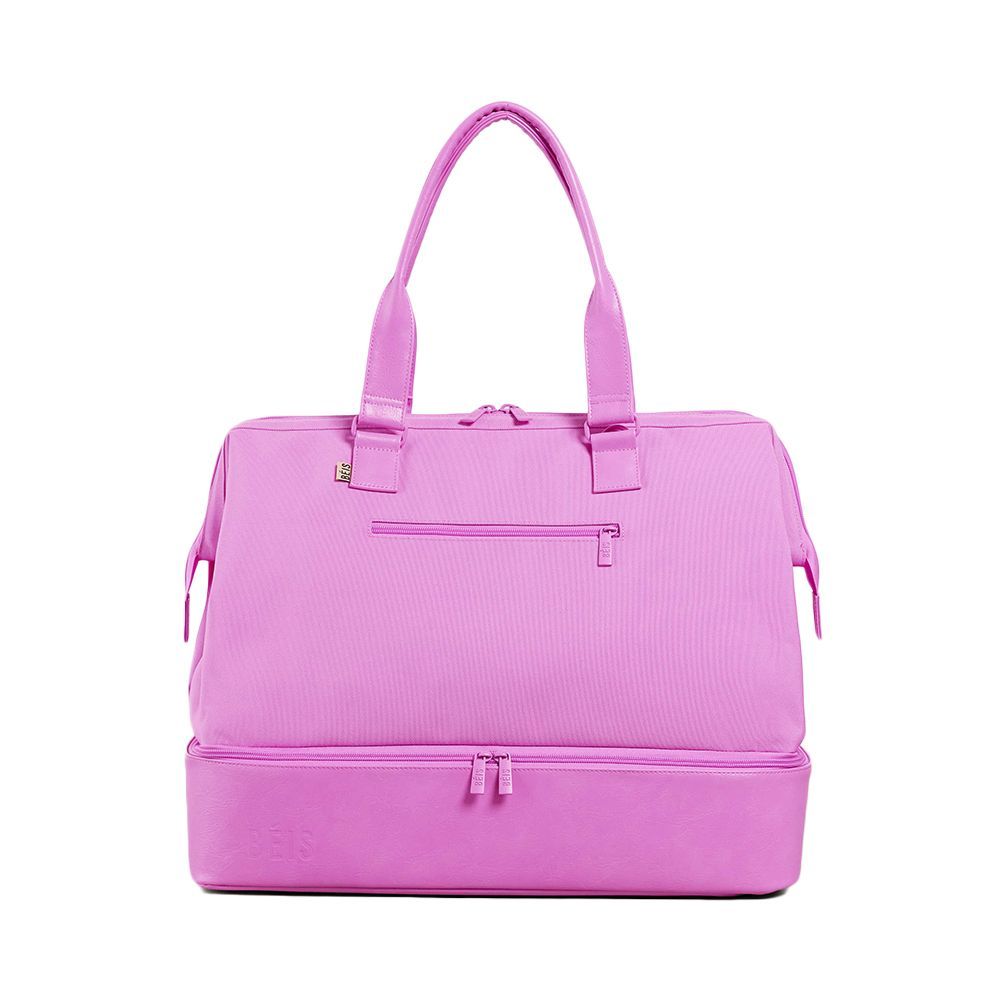 <p><strong>$108.00</strong></p><p>Spice up your collection with a pop of pink—isn’t this color delicious? A part of BEIS’ limited-edition Sherbert Collection, this bright beauty features one of my favorite compartments a tote can offer: a separate space for your shoes. </p><p><strong>Dimensions: </strong>Length: 19 inches x height: 15.7 inches x depth: 9.8 inches</p><p><strong>Color: </strong>9 options</p><p><strong>Material: </strong>Poly canvas, vegan leather, nylon</p>