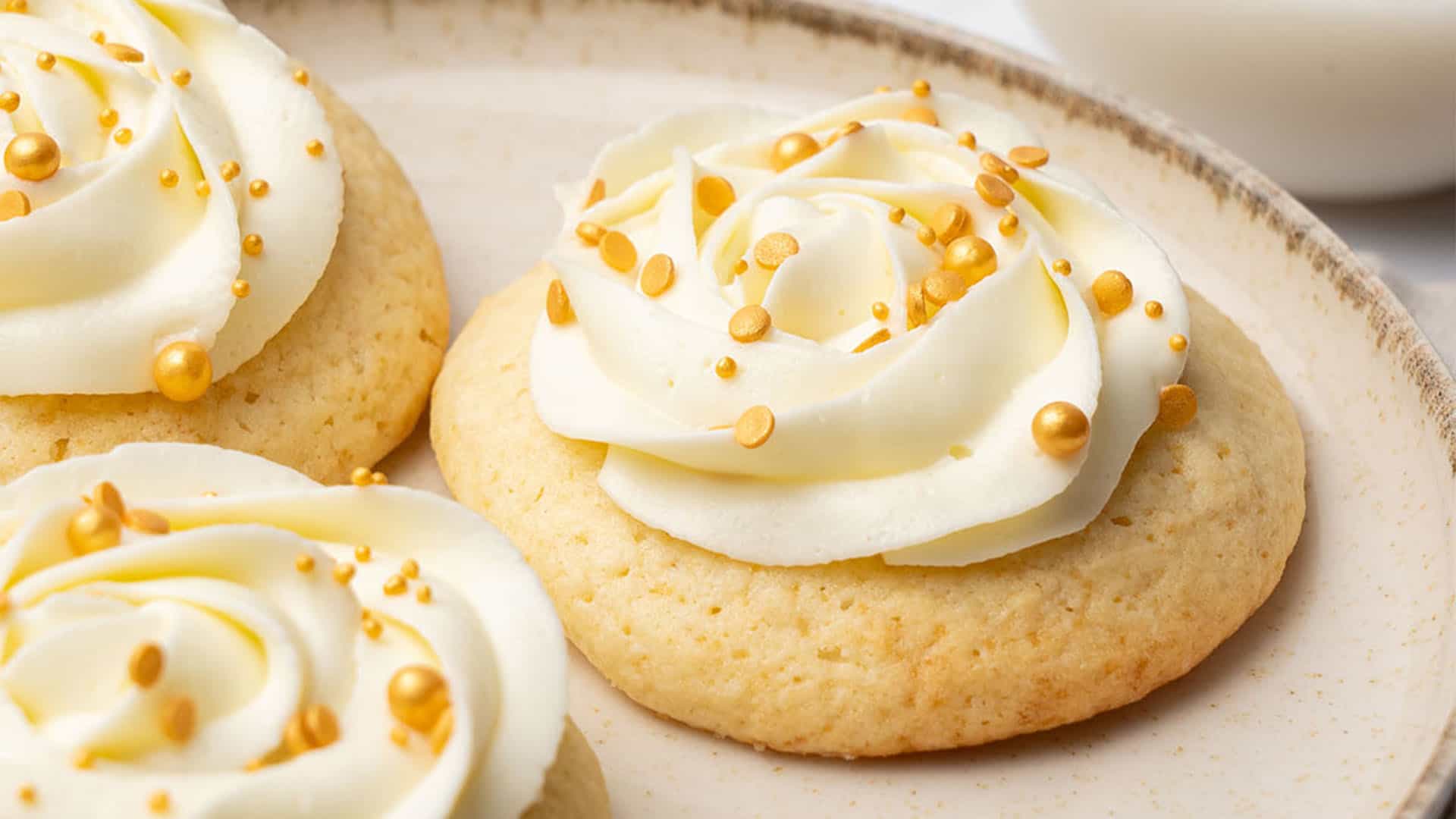 <p>Soft, fluffy, and oh-so-moist these <strong><a href="https://www.spatuladesserts.com/greek-yogurt-cookies/">Greek Yogurt Cookies</a></strong> are super easy to make and sure to satisfy your sweet tooth! Made with creamy Greek yogurt perfectly blended into the cookie dough and topped with my famous cream cheese frosting, these cookies redefine the meaning of simple and delicious!</p> <p><strong>Go to the recipe: <a href="https://www.spatuladesserts.com/greek-yogurt-cookies/">Greek Yogurt Cookies</a></strong></p>