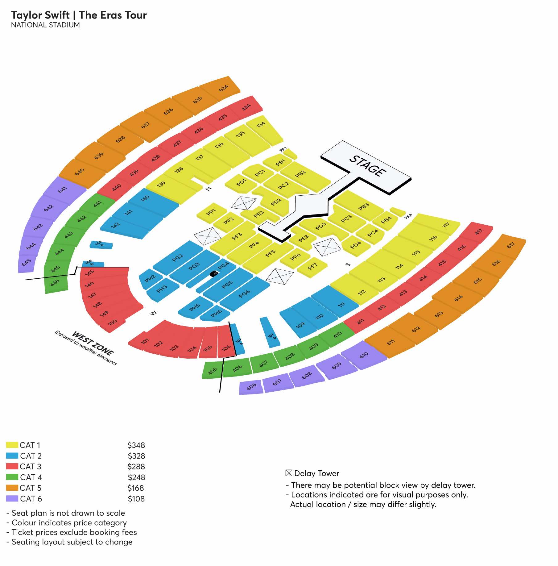 Attention, Swifties: The seat plan for Taylor Swiftâ€™s â€˜Erasâ€™ stop in ...