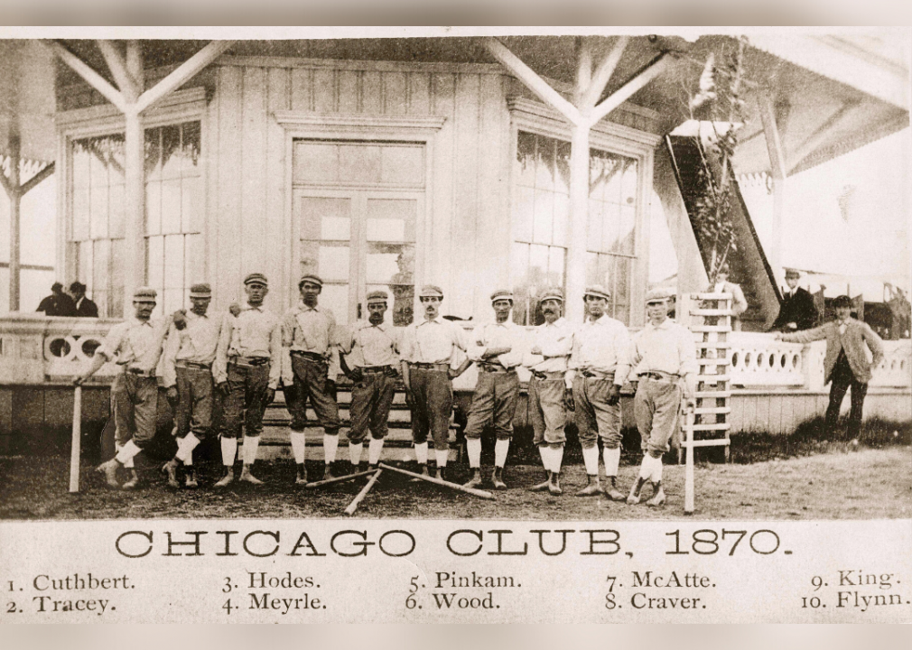 <p>This photo shows the Chicago White Stockings baseball team, including star players William Craver and Levi Meyerle, as they pose for a photograph on their Lakeside Park playing field in Chicago, Illinois. The <a href="https://sportsteamhistory.com/chicago-white-stockings">White Stockings</a> were the first professional team in the Windy City and served as the predecessors to the two well-known Chicago baseball teams that play for the city today: the Chicago Cubs and the Chicago White Sox.</p>