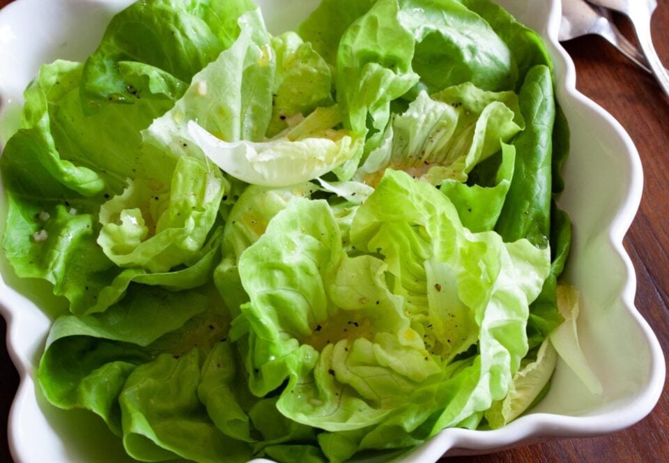 French Classic Butter Lettuce Salad With Shallots Vinaigrette