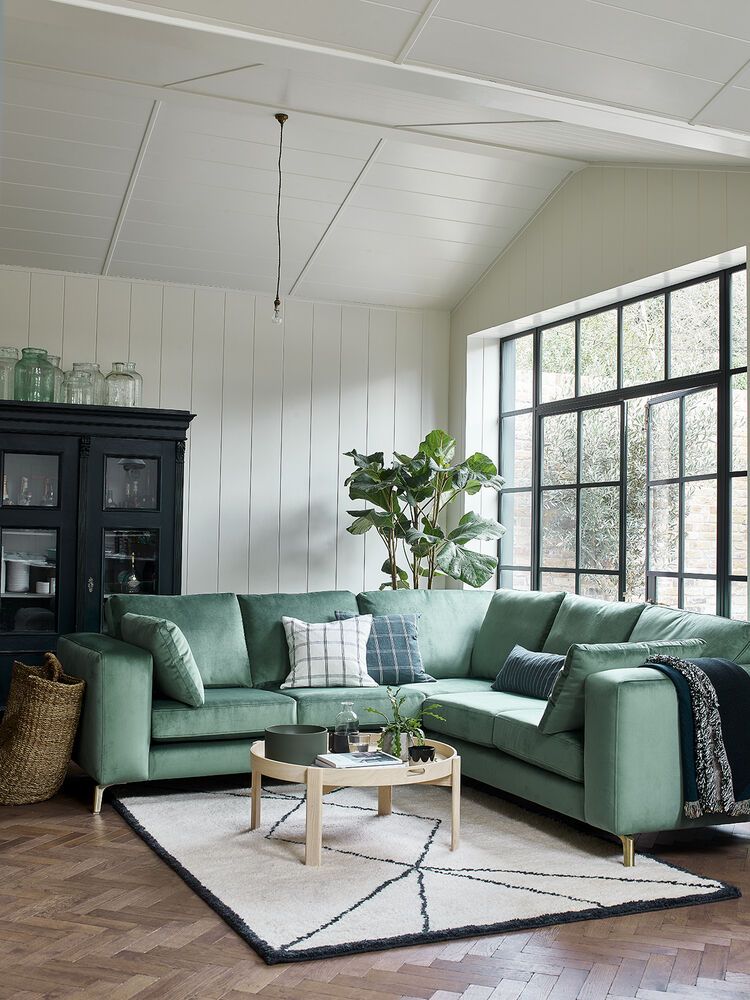 green furniture living room