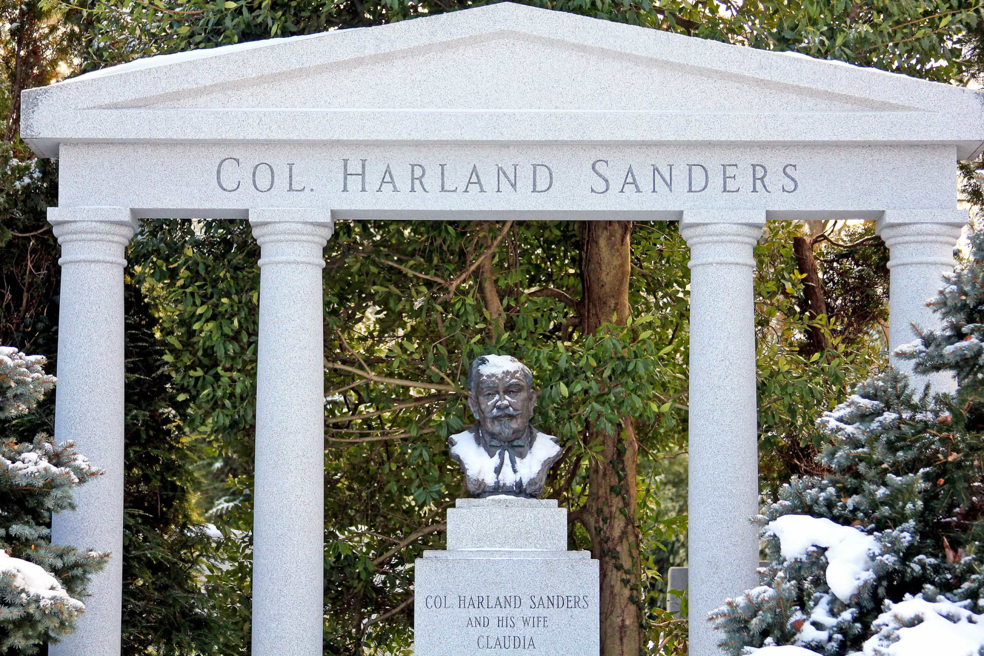 <p>Harland Sanders (1890–1980) gave us KFC, one of the most successful fast-food restaurants on the planet. As one of Kentucky's favorite sons, the "Colonel" upon his death was honored with his own tomb, located in Cave Hill Cemetery.</p><p>You may also like:<a href="https://www.starsinsider.com/n/339909?utm_source=msn.com&utm_medium=display&utm_campaign=referral_description&utm_content=198095v22en-en"> Too cool for school: celebs who never smile on the red carpet</a></p>