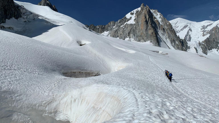 A glacier trek to Col d’Entreves is a beginner-friendly but exhilarating and high-risk experience