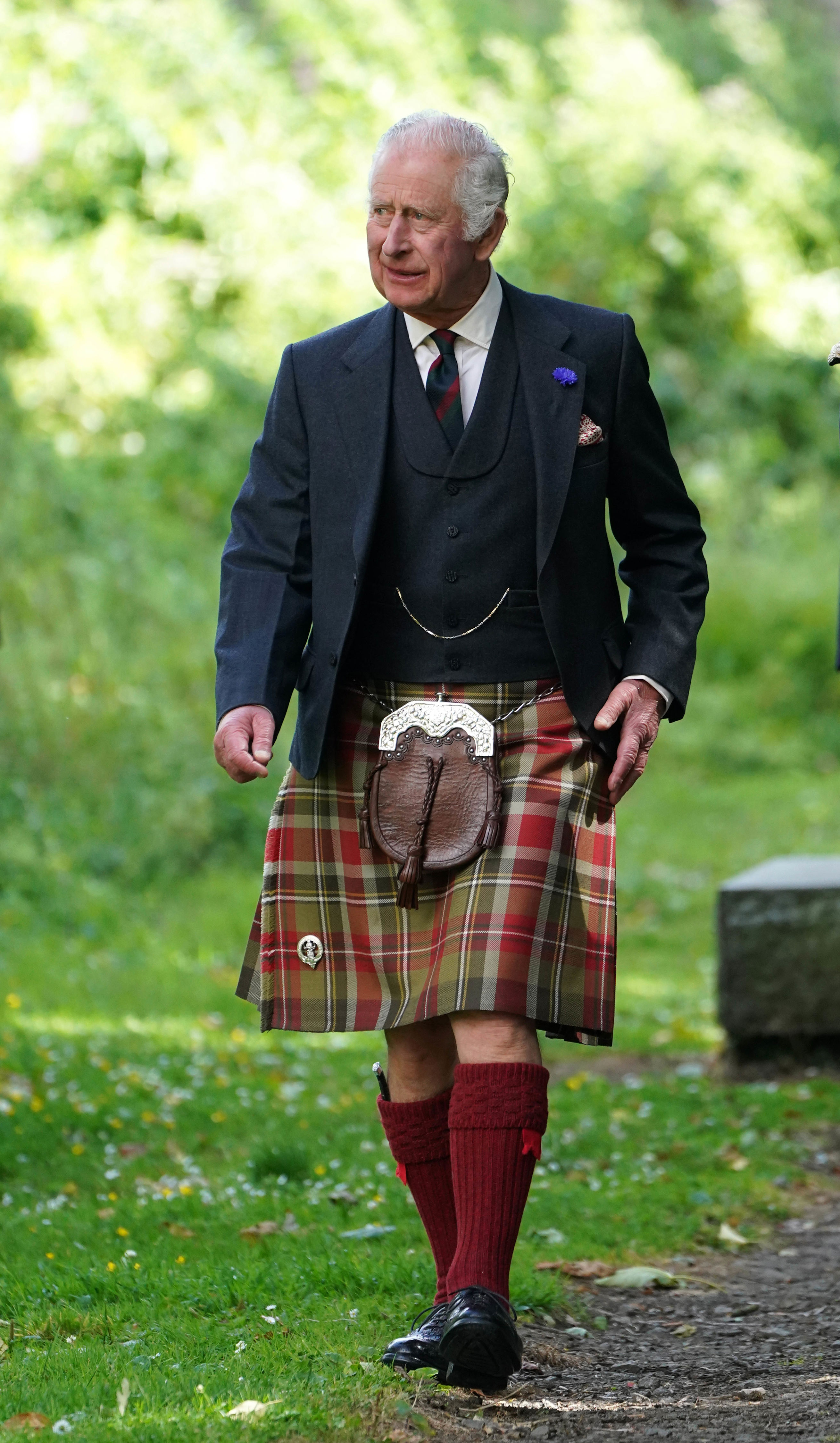<p>King Charles III kilted up to visit Kinneil House in Edinburgh, Scotland, on July 3, 2023, as he kicked off the British royal family's Royal Week in Scotland.</p>