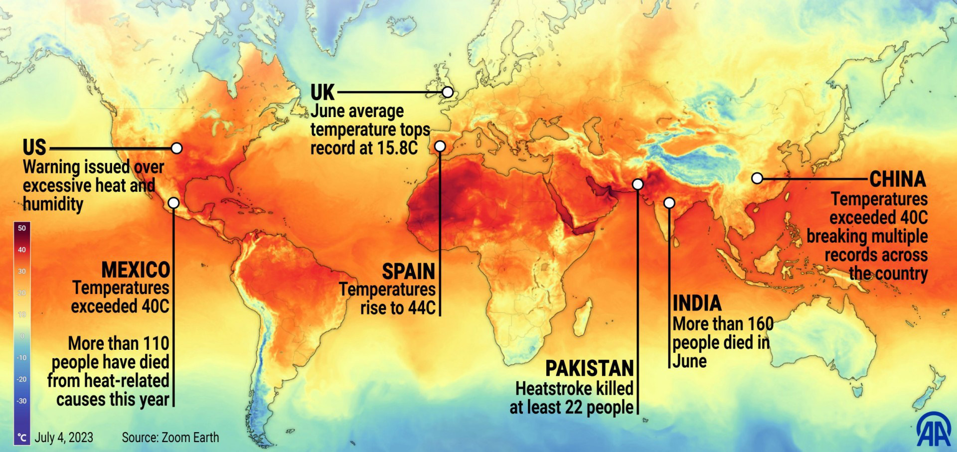 Striking Map Charts Deadly Heatwaves Killing People Around The World