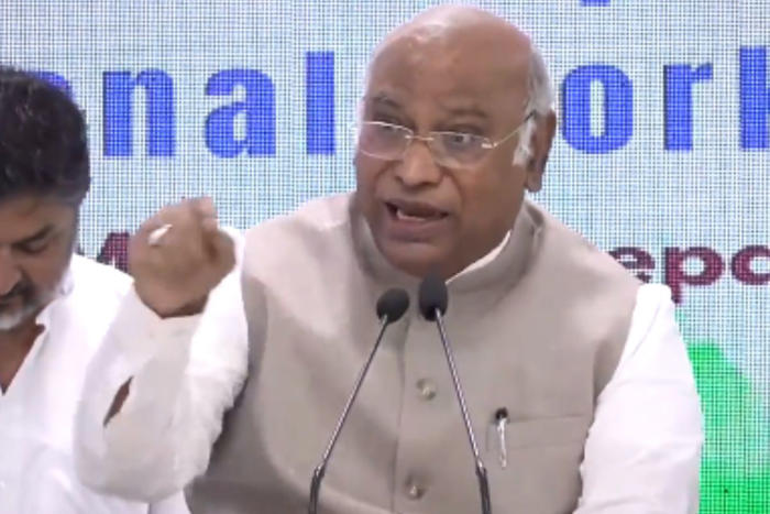 kharge hits out at modi in rs, says bjp's arrogance broken after 2024 ls polls