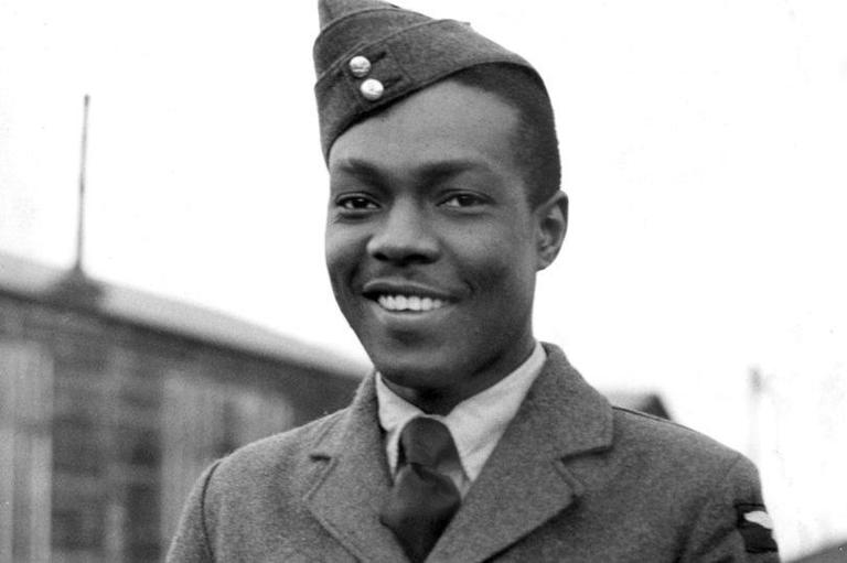 Airman from the first contingent of ground staff recruited from the Caribbean, RAF Cardington, January 1944