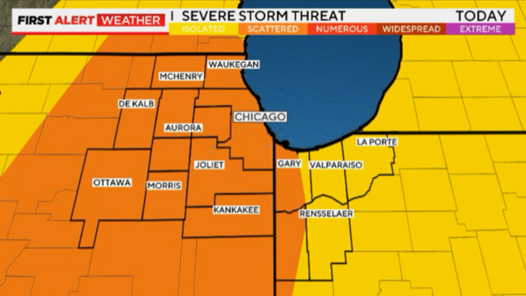 Chicago Weather Alert Severe storms by evening