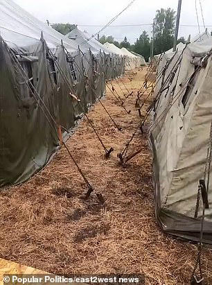 These are the first pictures that have emerged of the Wagner mercenary army's new base in Russia's autocratic neighbour Belarus. Giant tents have been set up as barracks for the armed force that staged a revolt against Putin's regime