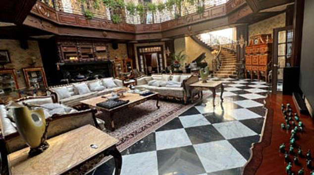 A lavish reception area of Prigozhin's home which was captured on video by Russian security services