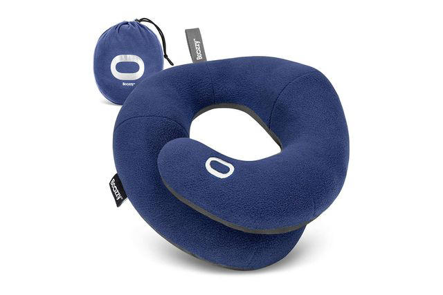amazon, a flight attendant designed this oddly-shaped travel pillow to help you sleep, even in the middle seat
