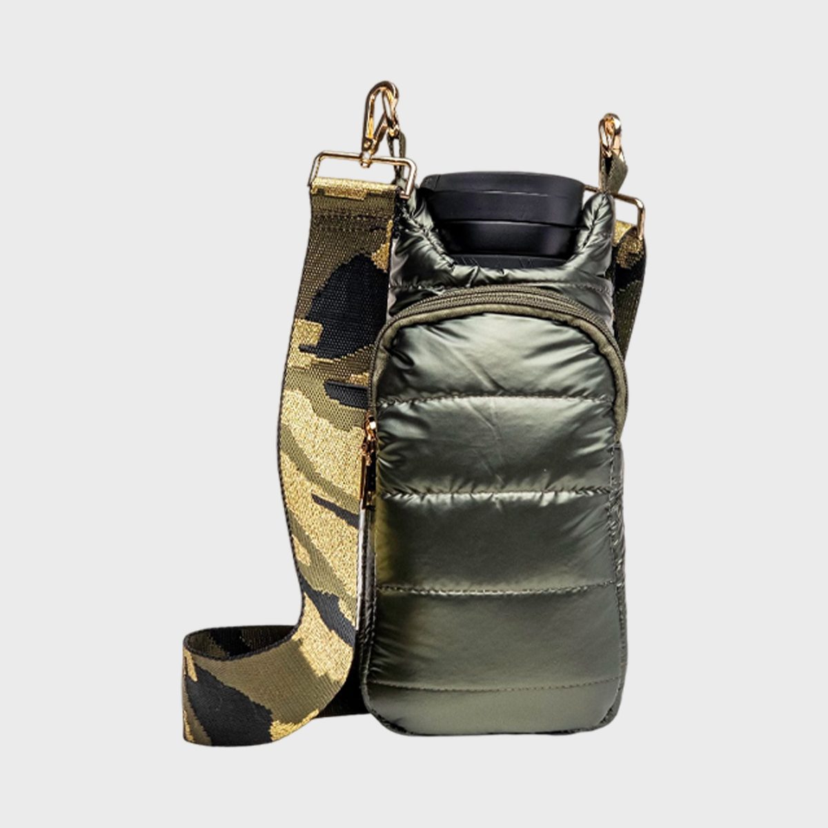 <p>Now that you have a water bottle, how will you make sure it's always within easy reach? And where will you keep the room key, cell phone, cash, ID and credit cards when walking around on the ship? Store those in a <a href="https://wanderfullbrand.com/products/army-green-wanderfull-hydrobag" rel="noopener">WanderFull HydroBag</a>, especially on <a href="https://www.rd.com/article/icon-of-the-seas/" rel="noopener noreferrer">the world's largest cruise ship</a> when it's not always convenient to make your way back to the room.</p> <p>Let the water-resistant pockets store all the essentials, while the main compartment fits up to a 32-ounce water bottle or reusable coffee cup (that section is also waterproof to prevent any leaks). It comes in 15 colors and offers an interchangeable adjustable strap to wear as a crossbody.</p> <p class="listicle-page__cta-button-shop"><a class="shop-btn" href="https://wanderfullbrand.com/products/army-green-wanderfull-hydrobag">Shop Now</a></p>