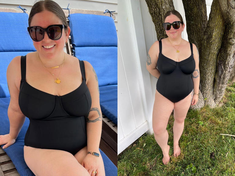 I tried the viral waist snatching swimsuit to see if it's big boob