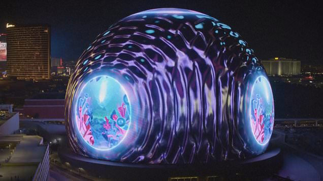 La Vegas Sphere lights up new mesmerizing display for the 1st time