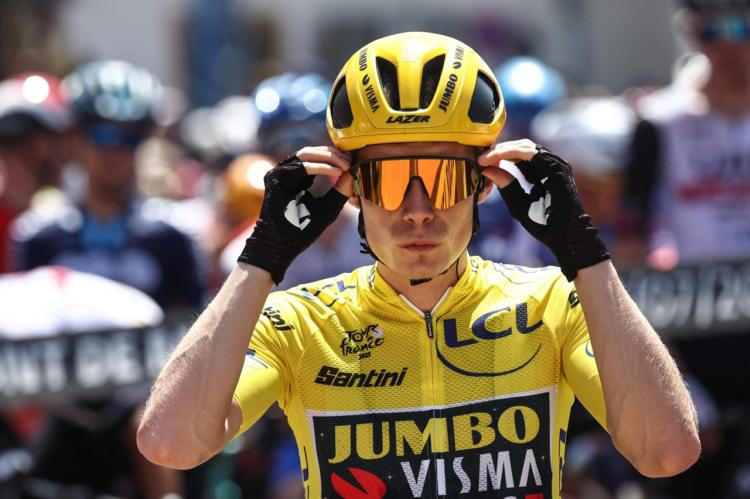 Jonas Vingegaard au départ de la 7e étape du Tour de France.