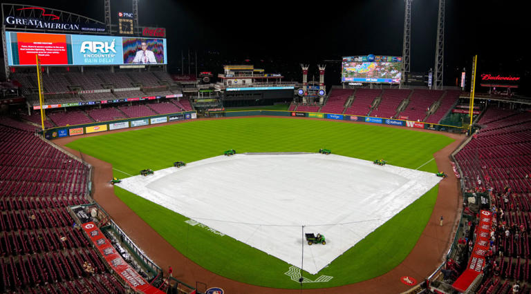 Cincinnati Reds Grounds Crew Member Goes Viral After Rain Delay Blunder