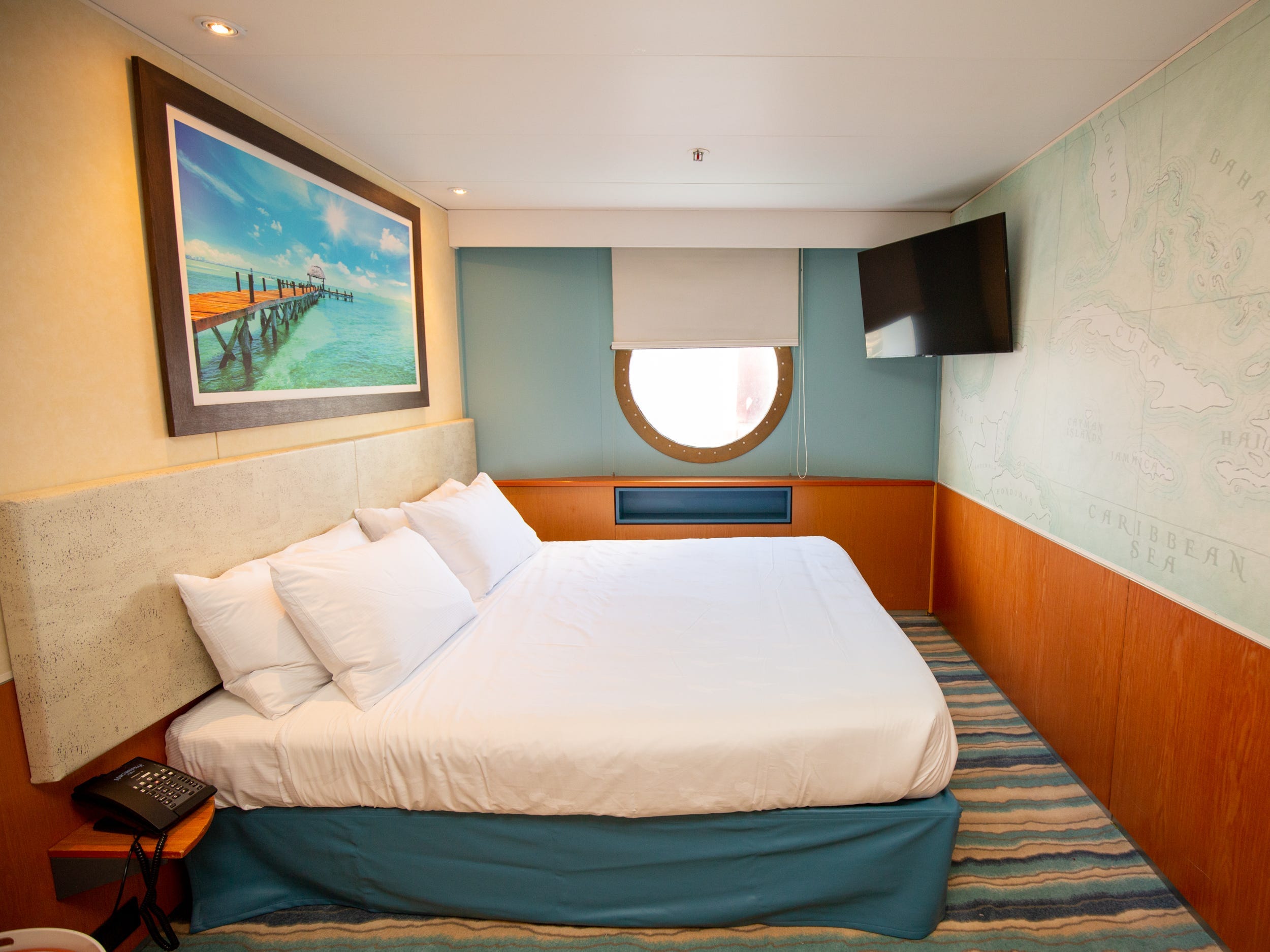 <p>The photo above shows my stateroom before the update. But photos in the review show a stateroom decorated similarly to <a href="https://www.businessinsider.com/photos-i-sailed-margairatvilles-new-cruise-ship-wont-again-2022-5">what I saw in 2022</a>. Their refreshed stateroom also had <a href="https://www.insider.com/margaritaville-at-sea-renovated-room-tour-interior-stateroom-photos-2023-7">appliances that were either missing or weren't functioning properly,</a> a lack of Margaritaville branding, and furniture that didn't align with what was shown on the company's website. </p><p>These were<a href="https://www.businessinsider.com/margaritaville%20at%20sea-cruise-line-stateroom-review-2022-5"> similar to the gripes </a>I had last year.</p>