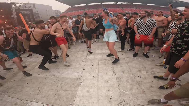 People are having fun in the mosh pit at Escapade Music Festival 2023!
