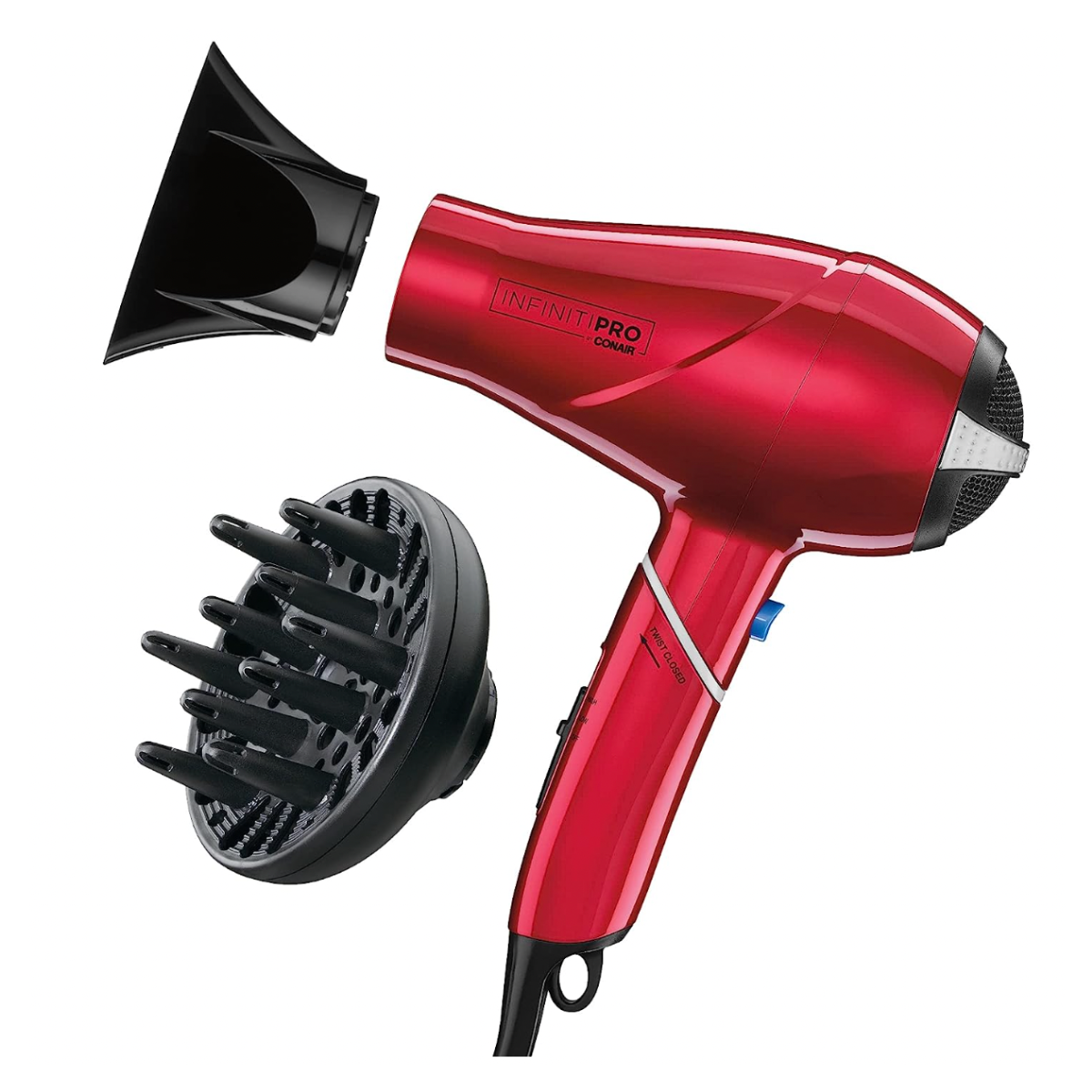 <p>Do you need to spend a ton on a travel hair dryer? Absolutely not—and this drugstore pick is proof. This attractive red dryer is a great under-$50 find that has many of the same features as its more expensive counterparts, including a folding handle, a powerful motor, and ionic technology. It even comes with a concentrator nozzle for drying long hair and a diffuser attachment for curly hair types.</p> <ul> <li><strong>Pros:</strong> Multiple heat settings, comes with attachments for versatile hair styling, ionic technology</li> <li><strong>Cons:</strong> Not dual-voltage, on the heavier side</li> <li><strong>Weight:</strong> 2 pounds</li> <li><strong>Dual Voltage:</strong> No</li> </ul> $45, Amazon. <a href="https://www.amazon.com/INFINITIPRO-CONAIR-Compact-Travel-Folding/dp/B004INUY06">Get it now!</a><p>Sign up for today’s biggest stories, from pop culture to politics.</p><a href="https://www.glamour.com/newsletter/news?sourceCode=msnsend">Sign Up</a>